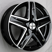Литой диск Carwel Витим 237 6.5x16 5x130 ET 50 Dia 89.1 (черный с полированной лицевой частью)