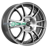 Литой диск Megami MGM-17 6x15 4x100 ET 50 Dia 60.1 (черный с полированной лицевой частью)