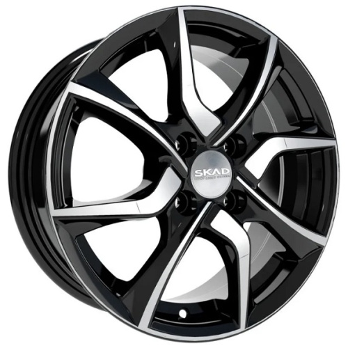 Скад Тулон 6x15 4x100 ET 48 Dia 54.1 (чёрный глянцевый с полированной лицевой частью)