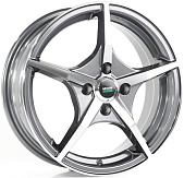 Литой диск Megami MGM-19 6x15 4x98 ET 32 Dia 58.6 (чёрный глянцевый с полированной лицевой частью)
