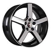 Литой диск NZ R02 7x17 5x114.3 ET 37 Dia 66.6 (чёрный глянцевый с полированной лицевой частью)