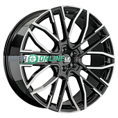 Литой диск LS Forged LS FG37 9.5x22 5x108 ET 48 Dia 63.3 (чёрный глянцевый с полированной лицевой частью)
