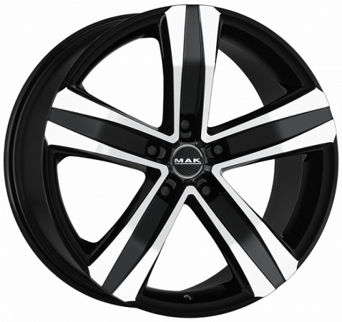 Mak Stone 5 6.5x16 5x120 ET 50 Dia 65.1 (чёрный глянцевый с полированной лицевой частью)