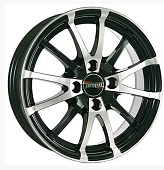 Литой диск Tech Line 420 5.5x14 4x98 ET 35 Dia 58.6 (чёрный с полированной лицевой частью)