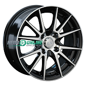 Литой диск LS Wheels LS143 6.5x15 4x114.3 ET 40 Dia 73.1 (чёрный глянцевый с полированной лицевой частью)