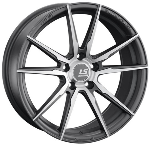 LS FlowForming RC35 8x18 5x112 ET 40 Dia 66.6 (серебристый матовый с полированной лицевой частью)