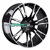 Литой диск LS Forged LS FG06 8x19 5x114.3 ET 45 Dia 67.1 (чёрный глянцевый с полированной лицевой частью)