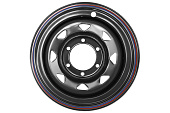 Штампованный диск Off Road Wheels Nissan/Toyota 7x16 6x139.7 ET 0 Dia 110 (черный глянцевый)
