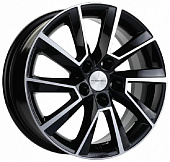 Литой диск Khomen KHW 1507 6x15 5x100 ET 40 Dia 57.1 (чёрный глянцевый с полированной лицевой частью)