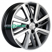 Литой диск Khomen KHW1609 6x16 4x100 ET 50 Dia 60.1 (серый с полированной лицевой частью)