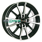 Литой диск Tech Line 420 5.5x14 4x98 ET 35 Dia 58.6 (чёрный с полированной лицевой частью)