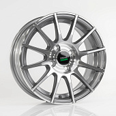 Литой диск Megami MGM-35 6x15 5x100 ET 38 Dia 57.1 (чёрный глянцевый с полированной лицевой частью)