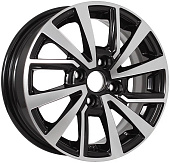 Литой диск KDW KD1430 5.5x14 4x100 ET 40 Dia 56.6 (чёрный глянцевый с полированной лицевой частью)