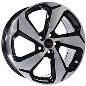 Литой диск LegeArtis Concept TY567 7x18 5x114.3 ET 45 Dia 60.1 (чёрный глянцевый с полированной лицевой частью)