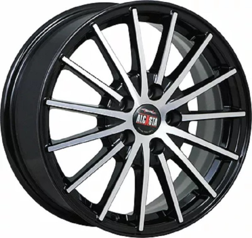 Alcasta M60 7x17 5x114.3 ET 40 Dia 66.1 (чёрный глянцевый с полированной лицевой частью)
