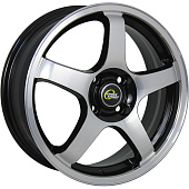 Литой диск Cross Street СR-14 6x16 4x100 ET 41 Dia 60.1 (чёрный глянцевый с полированной лицевой частью)