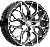 Литой диск Скад Фабиан 6x16 4x100 ET 47 Dia 54.1 (черный с полированной лицевой частью)