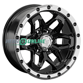 Литой диск LS Wheels LS1350 9x17 6x139.7 ET 15 Dia 106.1 (черный с полированным ободом)