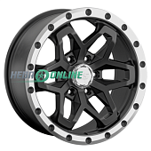 Литой диск LS Wheels LS1350 9x18 6x139.7 ET 15 Dia 106.1 (черный матовый с полированным ободом)