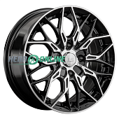 Литой диск LS Wheels LS1355 6.5x15 4x108 ET 27 Dia 65.1 (чёрный глянцевый с полированной лицевой частью)
