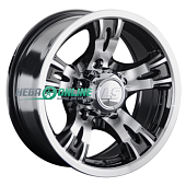 Литой диск LS Wheels LS883 7x15 5x139.7 ET -10 Dia 108.5 (черный с полированным ободом)