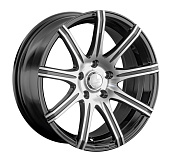 Литой диск LS Wheels LS1322 8x17 5x114.3 ET 35 Dia 67.1 (чёрный глянцевый с полированной лицевой частью)