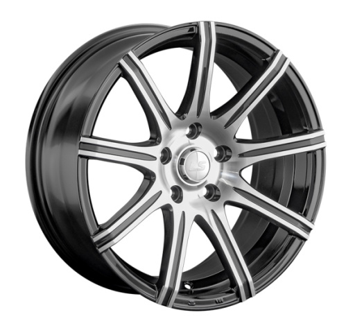 LS Wheels LS1322 8x17 5x114.3 ET 35 Dia 67.1 (чёрный глянцевый с полированной лицевой частью)