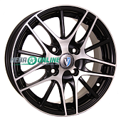 Литой диск Venti 1506 6x15 4x114.3 ET 45 Dia 56.6 (чёрный с полированной лицевой частью)