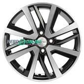 Литой диск Khomen KHW1609 6x16 4x100 ET 50 Dia 60.1 (черный с полировкой)
