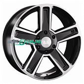 Литой диск LS Wheels LS1296 8.5x20 6x139.7 ET 20 Dia 106.1 (чёрный глянцевый с полированной лицевой частью)