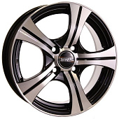 Литой диск Tech Line 410 5.5x14 4x98 ET 32 Dia 58.6 (чёрный с полированной лицевой частью)