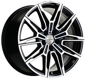 Литой диск Khomen KHW 1904 8.5x19 5x112 ET 38 Dia 66.6 (черный с полировкой)