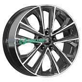 Литой диск КиК Premium Series КР012 7x18 5x108 ET 36 Dia 65.1 (чёрный глянцевый с полированной лицевой частью)