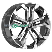Литой диск КиК Premium Series КР015 7.5x19 5x108 ET 36 Dia 65.1 (чёрный глянцевый с полированной лицевой частью)