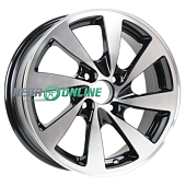 Литой диск RST R 055 6x15 4x98 ET 33 Dia 58.6 (чёрный с полированной лицевой частью)