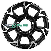 Литой диск Khomen KHW1505 5.5x15 5x139.7 ET 5 Dia 108.1 (черный с полировкой)
