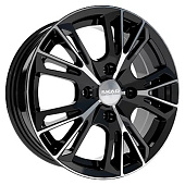 Литой диск Скад Монреаль 6x15 4x108 ET 47.5 Dia 63.35 (чёрный глянцевый с полированной лицевой частью)