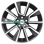 Литой диск Khomen KHW1802 7x18 5x112 ET 43 Dia 57.1 (черный с полировкой)