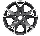 Литой диск Carwel Конго 1615 6.5x16 5x112 ET 50 Dia 66.6 (черный глянцевый с полированной лицевой частью)