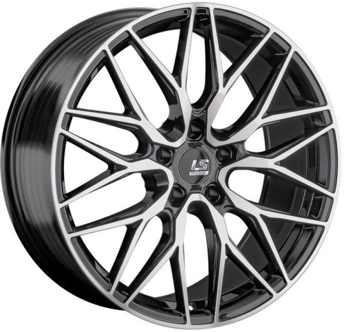 LS FlowForming RC70 8.5x18 5x114.3 ET 40 Dia 67.1 (чёрный глянцевый с полированной лицевой частью)