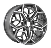 Литой диск KDW KD1710 7x17 114.3xКонус ET 5*114.3 Dia 50 (серый с полированной лицевой частью)