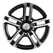 Литой диск Khomen KHW1602 6.5x16 5x139.7 ET 35 Dia 98.5 (черный с полировкой)