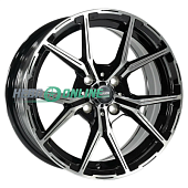 Литой диск Megami MGM-22 6x14 4x100 ET 35 Dia 67.1 (чёрный глянцевый с полированной лицевой частью)