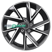 Литой диск Khomen KHW1714 7x17 5x114.3 ET 45 Dia 66.1 (черный с полировкой)