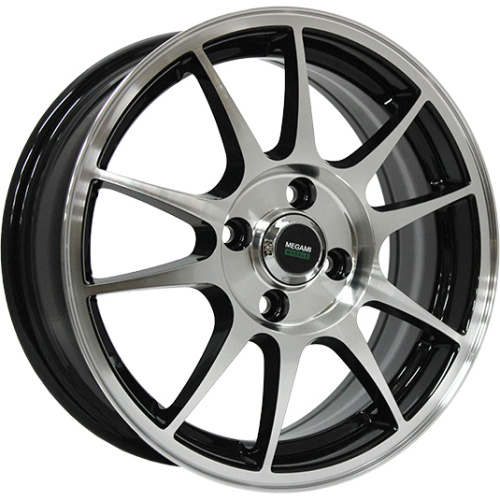 Megami MGM-5 6x15 4x100 ET 40 Dia 60.1 (черный с полированной лицевой частью)