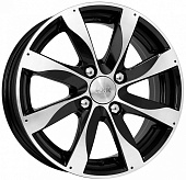 Литой диск КиК Джемини (КС480) 5.5x14 4x100 ET 45 Dia 56.1 (черный с полированной лицевой частью)