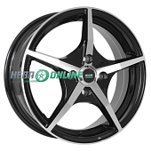 Литой диск Megami MGM-19 6x15 4x100 ET 37 Dia 60.1 (чёрный глянцевый с полированной лицевой частью)