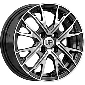 Литой диск Wheels UP Up127 5.5x14 4x98 ET 35 Dia 58.5 (черный с полированной лицевой частью)