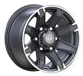 Литой диск LS Wheels LS763 8x16 6x139.7 ET 10 Dia 106.1 (черный с полированным ободом)