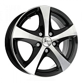 Литой диск Скад Уран 2 5.5x14 4x100 ET 35 Dia 67.1 (черный с полированной лицевой частью)